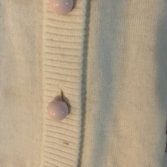 Vintage Sequin Flamingo Cardigan 🦩✨ | Cream Knit | Size M - Picture 3 of 4